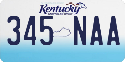KY license plate 345NAA