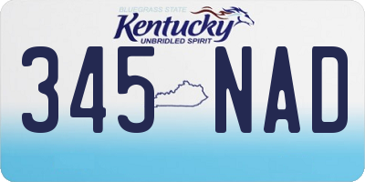 KY license plate 345NAD