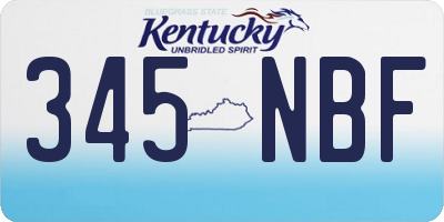 KY license plate 345NBF