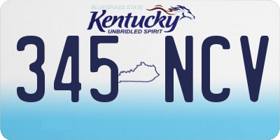 KY license plate 345NCV