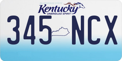 KY license plate 345NCX