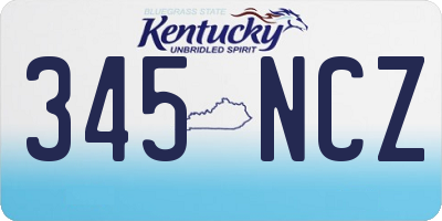 KY license plate 345NCZ