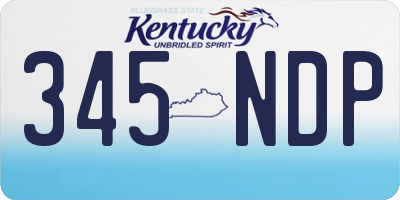 KY license plate 345NDP
