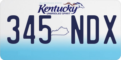 KY license plate 345NDX