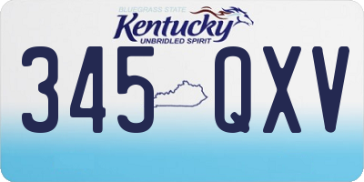 KY license plate 345QXV