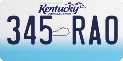 KY license plate 345RAO