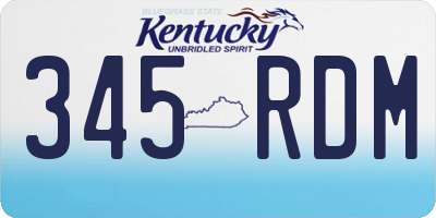 KY license plate 345RDM