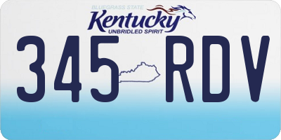 KY license plate 345RDV