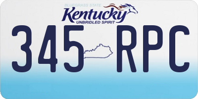 KY license plate 345RPC