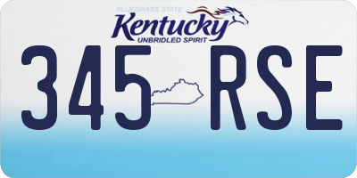 KY license plate 345RSE