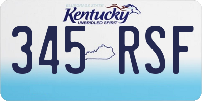 KY license plate 345RSF