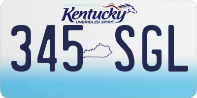 KY license plate 345SGL