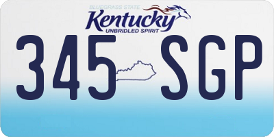 KY license plate 345SGP