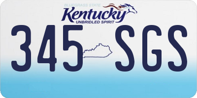KY license plate 345SGS