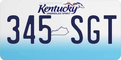 KY license plate 345SGT