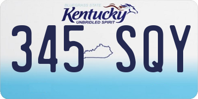 KY license plate 345SQY