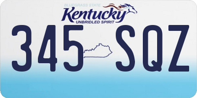 KY license plate 345SQZ