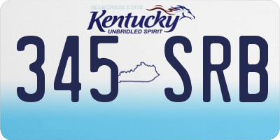 KY license plate 345SRB