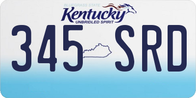 KY license plate 345SRD