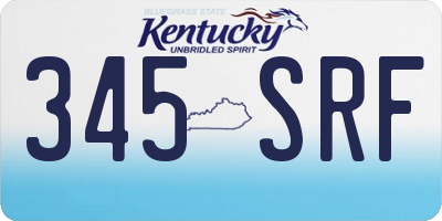 KY license plate 345SRF