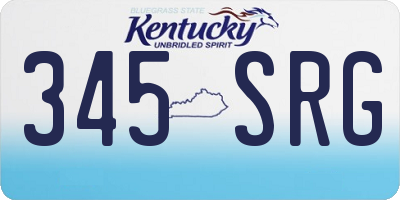 KY license plate 345SRG