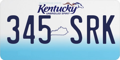KY license plate 345SRK