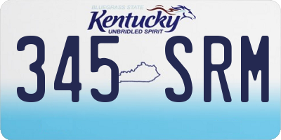 KY license plate 345SRM