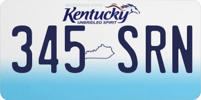 KY license plate 345SRN