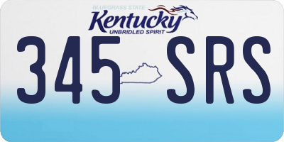 KY license plate 345SRS