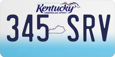 KY license plate 345SRV