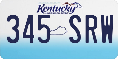 KY license plate 345SRW