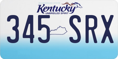 KY license plate 345SRX