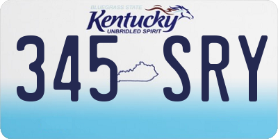 KY license plate 345SRY