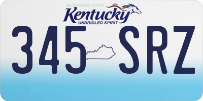 KY license plate 345SRZ