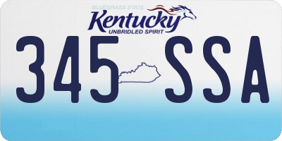 KY license plate 345SSA