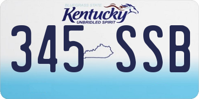 KY license plate 345SSB