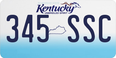 KY license plate 345SSC