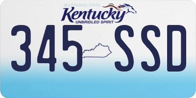 KY license plate 345SSD