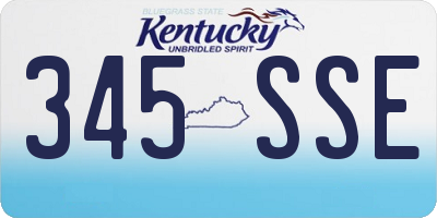 KY license plate 345SSE