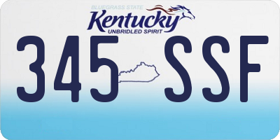 KY license plate 345SSF