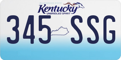 KY license plate 345SSG