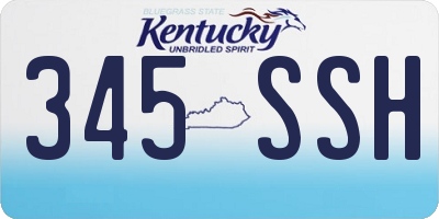 KY license plate 345SSH