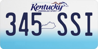 KY license plate 345SSI