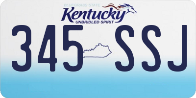 KY license plate 345SSJ