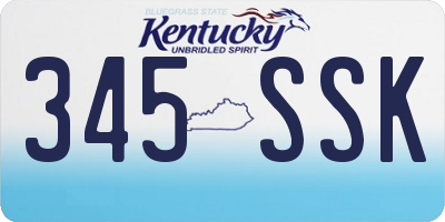 KY license plate 345SSK