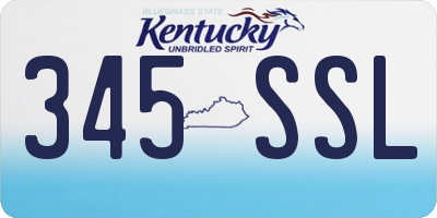 KY license plate 345SSL