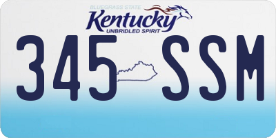 KY license plate 345SSM