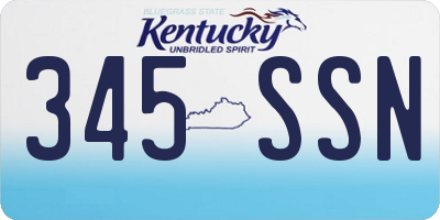 KY license plate 345SSN