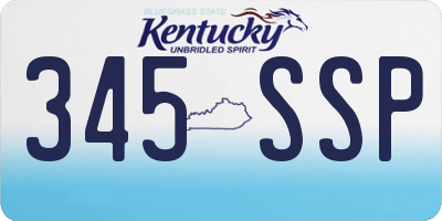 KY license plate 345SSP