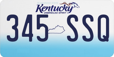 KY license plate 345SSQ
